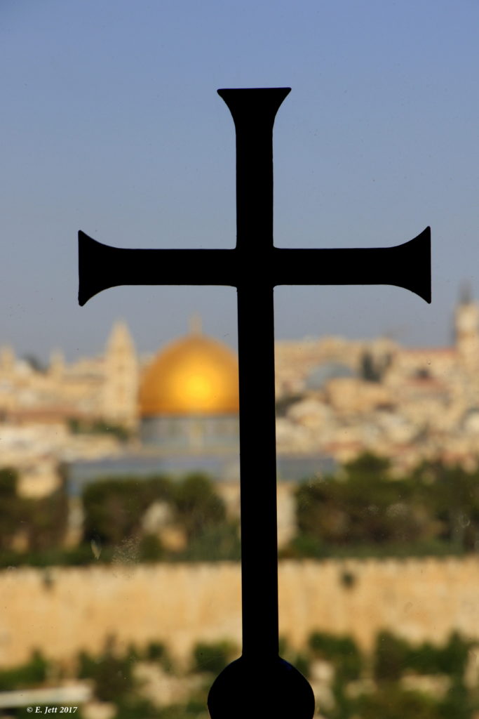 Cross with Dome of the Rock in B ackground